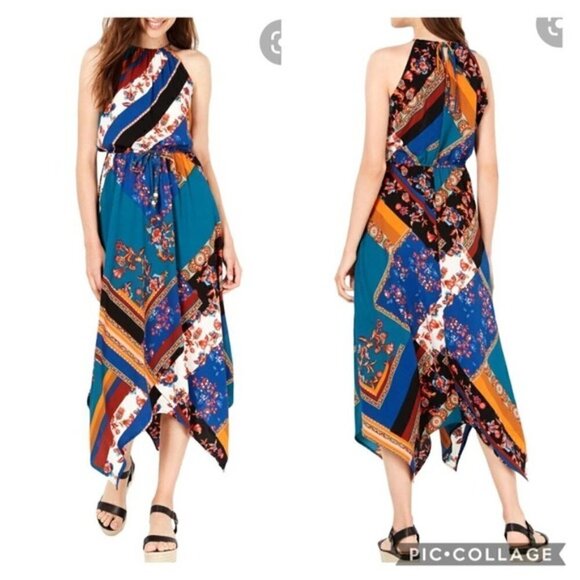 Fishbowl Festive Colorful Maxi Dress NWT - Picture 1 of 14